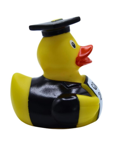 Patito de goma graduación 2025 - Amarillo y Naranja - 8.26 cm