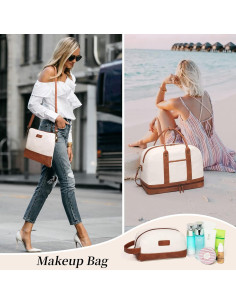 Bolsa de Fin de Semana para Mujeres BOLOSTA Beige 45.7x30.5cm 2