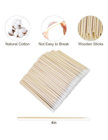 200 Bastones de Algodón de Precisión Egaageoi 10.16 cm