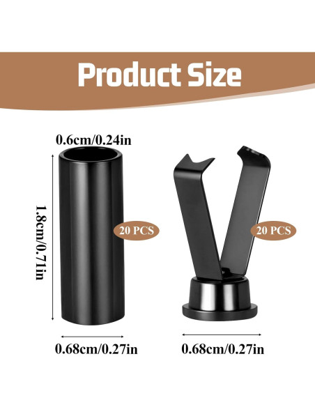 20 Puntas de Cordón de Aleación Lusofie - Negro, Oro, Plata