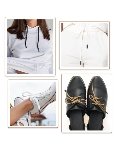 20 Puntas de Cordón de Aleación Lusofie - Negro, Oro, Plata