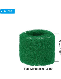 Muñequera Deportiva PATIKIL Algodón Toalla Verde 4 Piezas 2