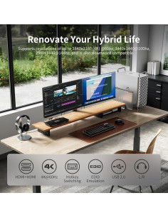 Interruptor KVM HDMI 2 Monitores TESmart 4K 60Hz USB 2.0 2