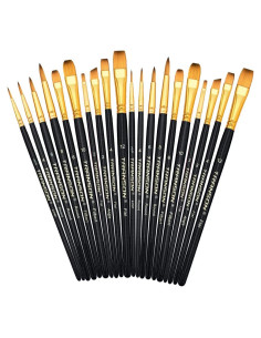 Set de Pinceles de Pintura Transon 20 Piezas Nylon Negro