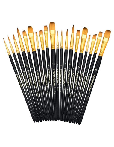 Set de Pinceles de Pintura Transon 20 Piezas Nylon Negro