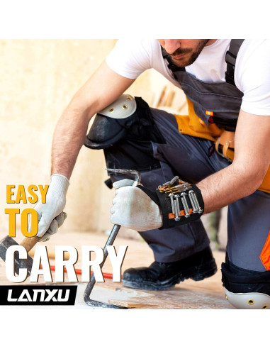 Banda de Muñeca Magnética LANXU con 15 Imánes y 2 Bolsillos