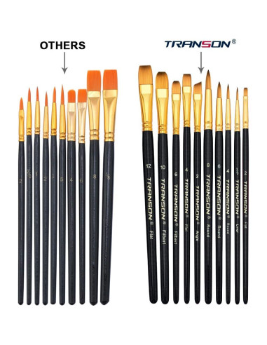 Set de Pinceles de Pintura Transon 20 Piezas Nylon Negro
