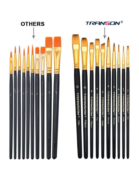 Set de Pinceles de Pintura Transon 20 Piezas Nylon Negro
