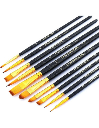 Set de Pinceles de Pintura Transon 20 Piezas Nylon Negro