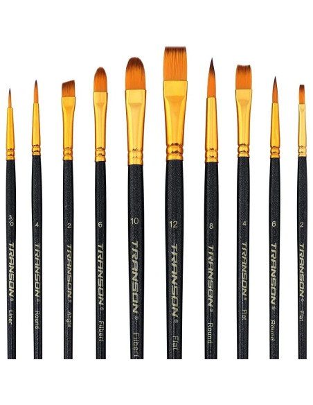 Set de Pinceles de Pintura Transon 20 Piezas Nylon Negro