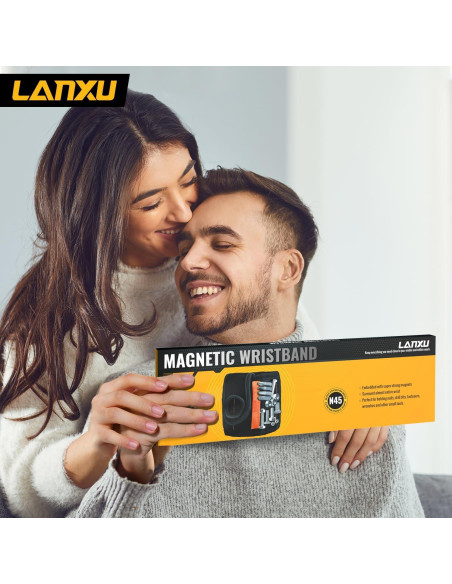 Banda de Muñeca Magnética LANXU con 15 Imánes y 2 Bolsillos