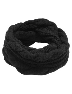 Bufanda Infinita de Invierno para Mujeres - Acrílico Negro 132x30.5 cm