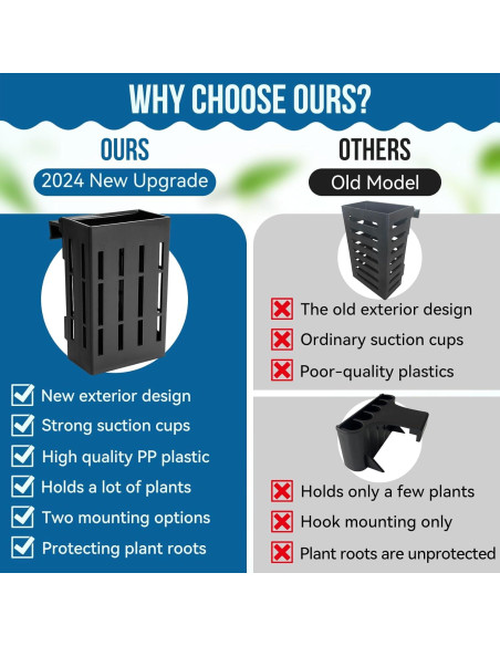 Soporte de Planta de Acuario Borlech Negro 12.7 cm con Ganchos