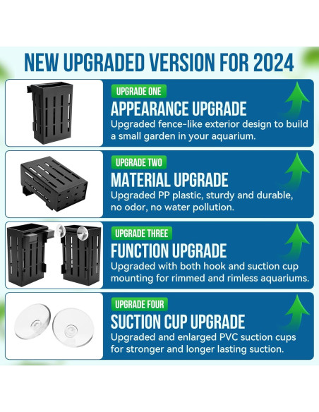 Soporte de Planta de Acuario Borlech Negro 12.7 cm con Ganchos