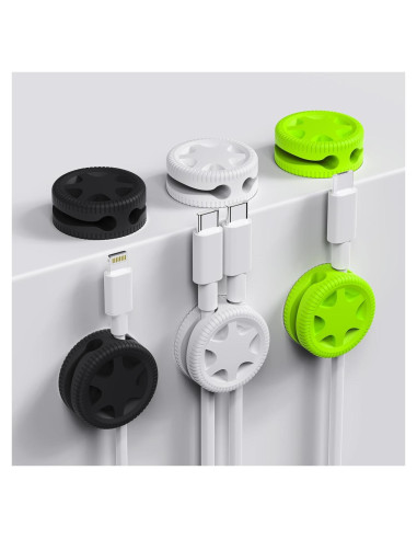 6 Clips Organizadores de Cables XenovaX - Soporte para Escritorio