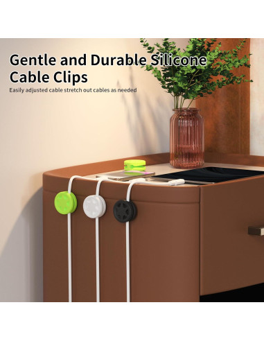 6 Clips Organizadores de Cables XenovaX - Soporte para Escritorio