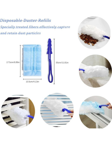 Paquete de 30 Recargas Plumero Hlmsyurx Multiusos con Mango