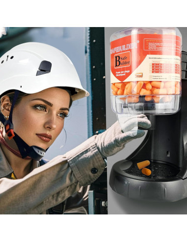 Dispensador de Tapones para Oídos SAFEBUILDER 500 Piezas 38dB