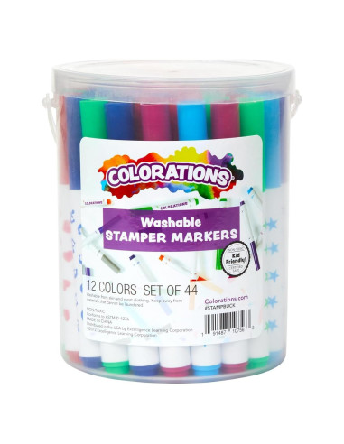 Cubo de Marcadores Lavables Colorations STAMPBUCK 44 Piezas