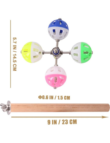 Juguete para Aves Halinfer con Columpio y Bolas Giratorias