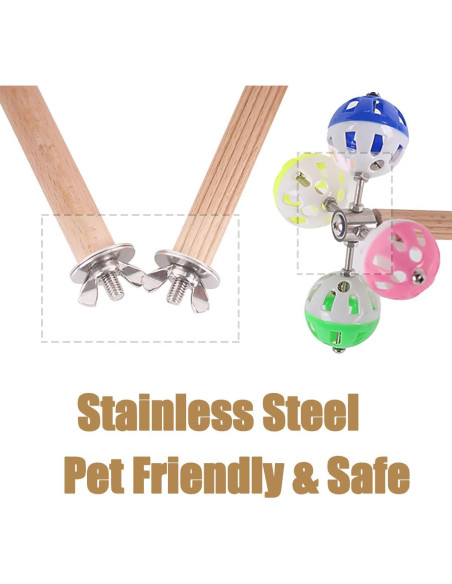 Juguete para Aves Halinfer con Columpio y Bolas Giratorias