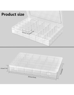 Paquete de 2 cajas organizadoras plásticas Goiio 36 compartimentos 2