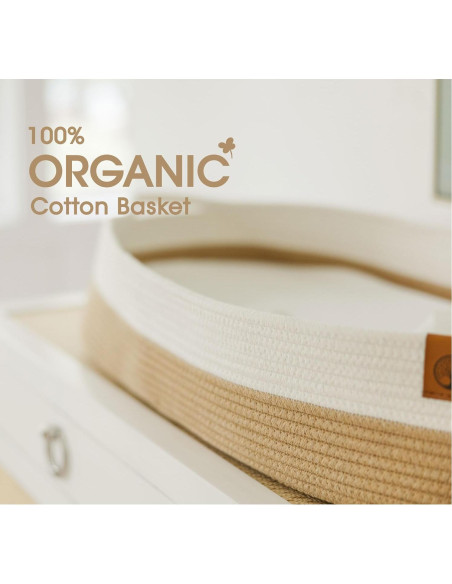 Cesta de Cambio J&JOO con Caddy para Pañales - Marrón y Blanco Cesta de Cambio J&JOO con Caddy para Pañales - Marrón y Blanco