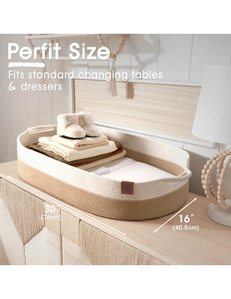 Cesta de Cambio J&JOO con Caddy para Pañales - Marrón y Blanco Cesta de Cambio J&JOO con Caddy para Pañales - Marrón y Blanco