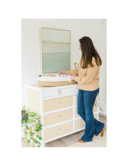 Cesta de Cambio J&JOO con Caddy para Pañales - Marrón y Blanco Cesta de Cambio J&JOO con Caddy para Pañales - Marrón y Blanco