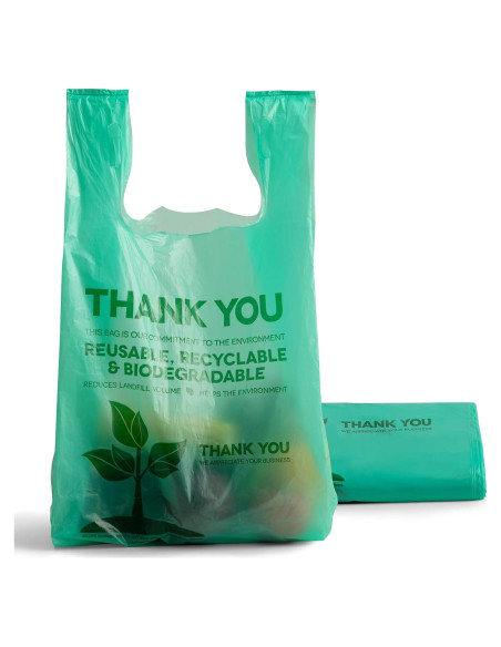 Bolsas biodegradables FMP Brands - 100 unidades tipo camiseta