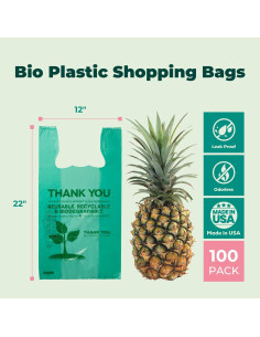 Bolsas biodegradables FMP Brands - 100 unidades tipo camiseta 2