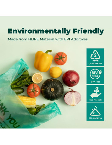 Bolsas biodegradables FMP Brands - 100 unidades tipo camiseta