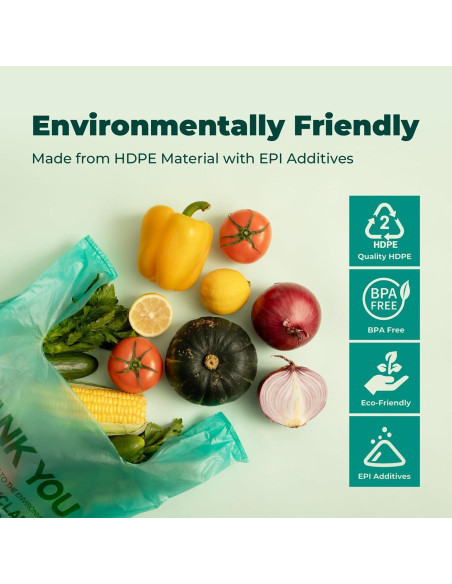 Bolsas biodegradables FMP Brands - 100 unidades tipo camiseta