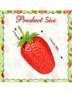 Fresas Artificiales RONRONS 20 Piezas Realistas Decorativas 2