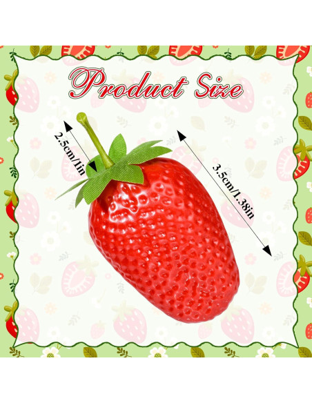 Fresas Artificiales RONRONS 20 Piezas Realistas Decorativas