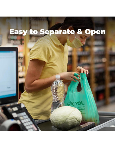 Bolsas biodegradables FMP Brands - 100 unidades tipo camiseta