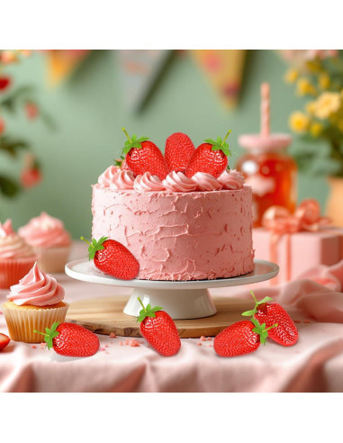 Fresas Artificiales RONRONS 20 Piezas Realistas Decorativas