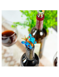 Tapón de Vino Reutilizable HDCRYSTALGIFTS Mariposa 8.89 cm