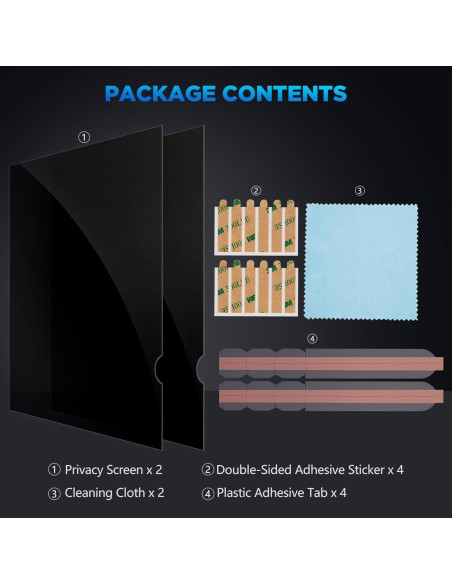 Filtro de Privacidad Magicmoon 24" 16:9 2-Pack Anti-Ojos