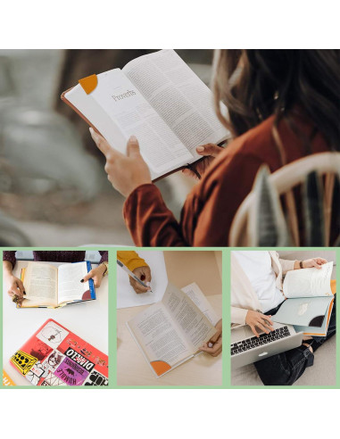 6 Marcadores de Página de Cuero PU Wayzton - Diseño Retro