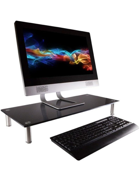 Soporte de Escritorio Ajustable Monoprice Vidrio Negro 65 cm