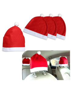 Funda de Reposacabezas de Coche Ajxn 4 PCS Gorro de Navidad