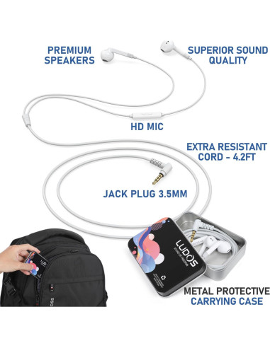 Auriculares con Cable LUDOS FEROX 1.28m Aislamiento Sonido