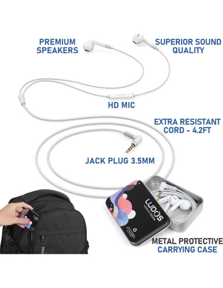 Auriculares con Cable LUDOS FEROX 1.28m Aislamiento Sonido