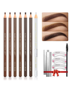 Set de Lápices de Cejas Despegables LSxia - 6 Colores + 1 Delineador