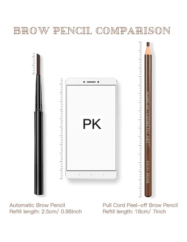 Set de Lápices de Cejas Despegables LSxia - 6 Colores + 1 Delineador