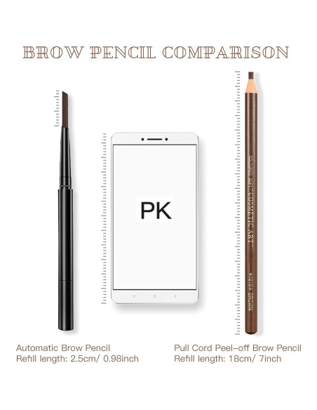 Set de Lápices de Cejas Despegables LSxia - 6 Colores + 1 Delineador