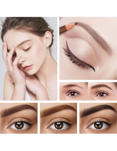 Set de Lápices de Cejas Despegables LSxia - 6 Colores + 1 Delineador