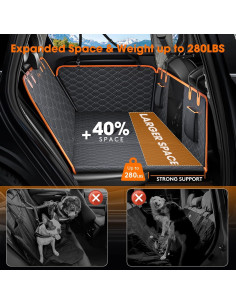Funda de Asiento Trasero para Perros MIXJOY - Extensor Negro 2