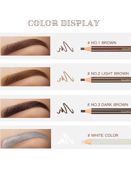 Set de Lápices de Cejas Despegables LSxia - 6 Colores + 1 Delineador